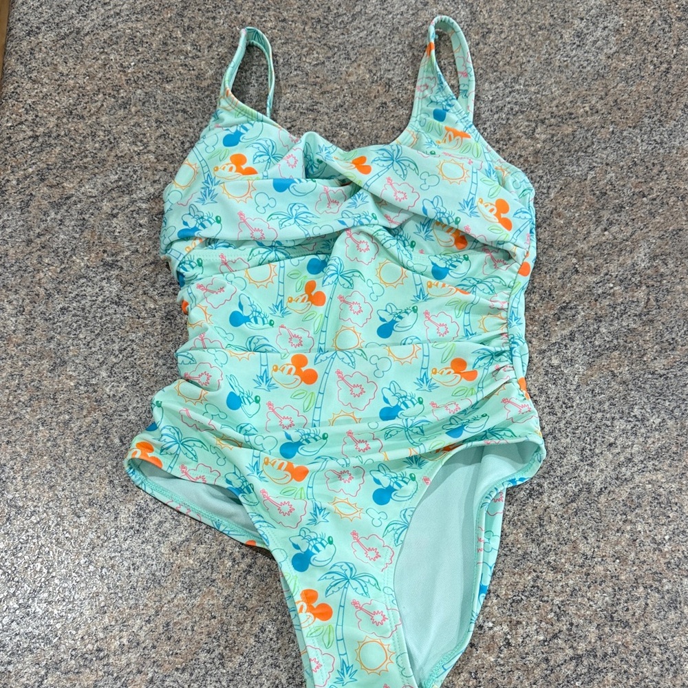 Disney Parks Mickey & Minne Mouse tropical print swimsuit size XS